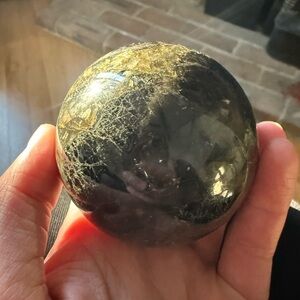 Smoky Labradorite Black Sphere Pendant